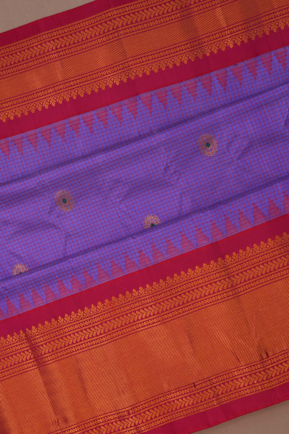 Image of Gadwal Silk Purple Saree